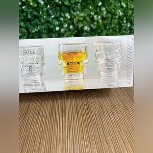 Clear Skull Shot Glasses x 6 - 1.75 oz each